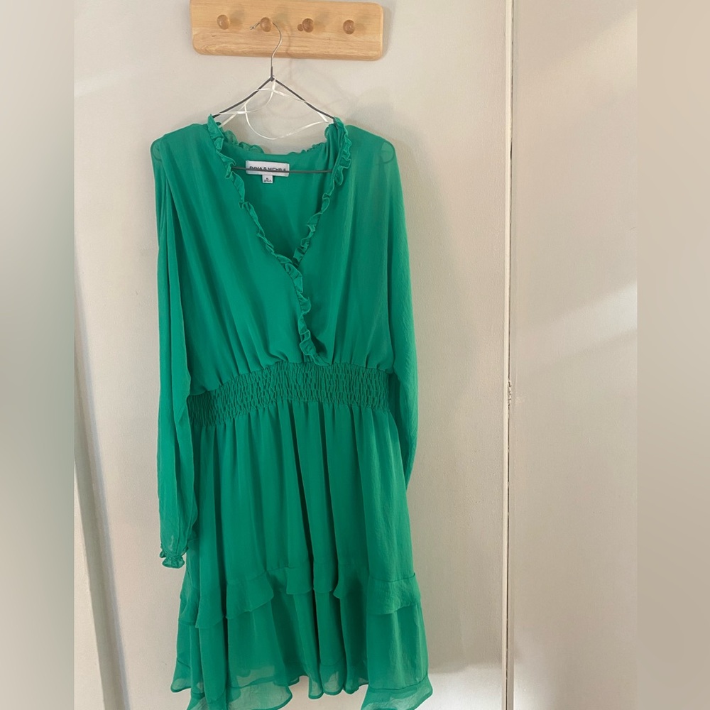 Elegant Green Ruffled Dress